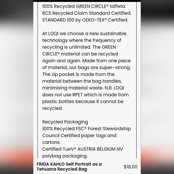 ❤️BUY 2 GET 1 FREE  FRIDA KAHLO Self Portrait as a Tehuana Recycled Bag - Picture 9 of 10